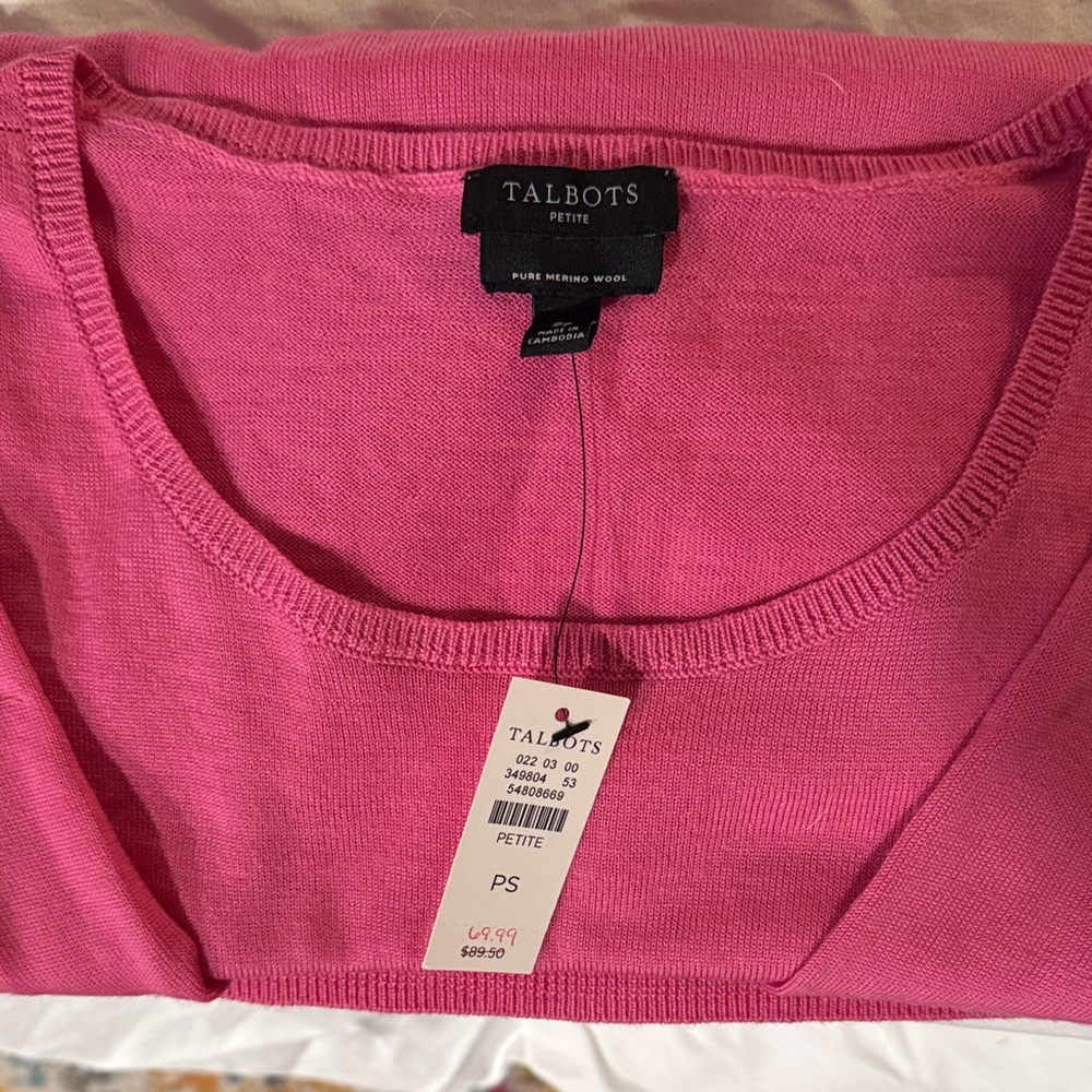 Talbots Petite Bright Pink Sweater